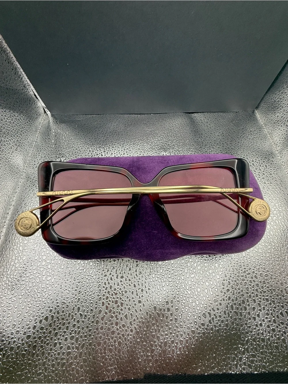 Gucci Oversized Square Sunglasses - Pink Gradient/Brown Frame GG0435SA